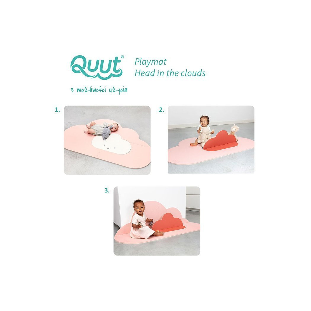 WYPRZEDAŻ Blush Rose - Mata Do Zabawy Piankowa Podłogowa - Chmurka Playmat - 145x90 cm- Quut