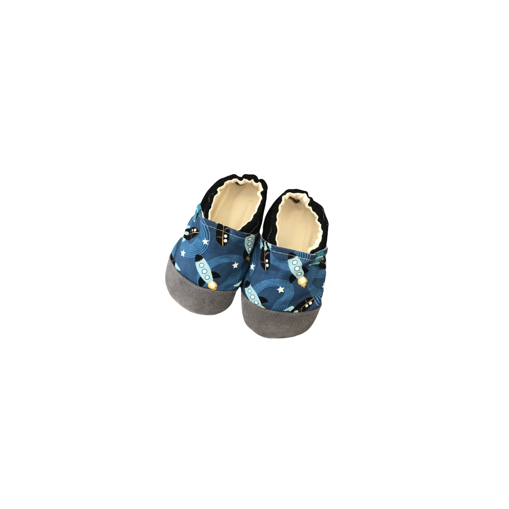 Galaxy Blue Ze Skórką - rozmiar 12-18 msc - Papcie Titot - SKÓRZANA PODESZWA