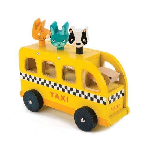 Taksówka Ze Zwierzątkami - Drewniany Samochód - Tender Leaf Toys