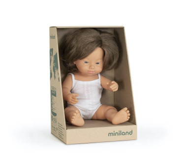 OUTLET 2 Europejka Down Syndrom 38 cm - Lalka Dziewczynka Europejka - Miniland Doll - Miniland