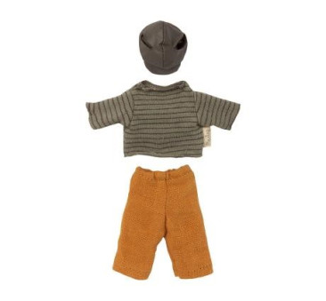 Tata Zielona Bluzka i Musztardowe Spodnie - Ubranko Dla Myszki - Dad Clothes For Mouse - Maileg
