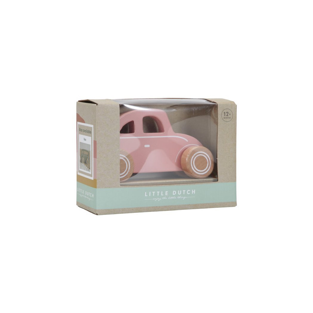 Garbus Drewniane Autko - Brudny Róż - Little Dutch