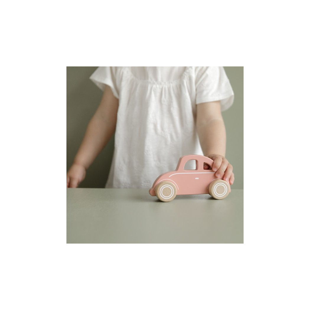 Garbus Drewniane Autko - Brudny Róż - Little Dutch