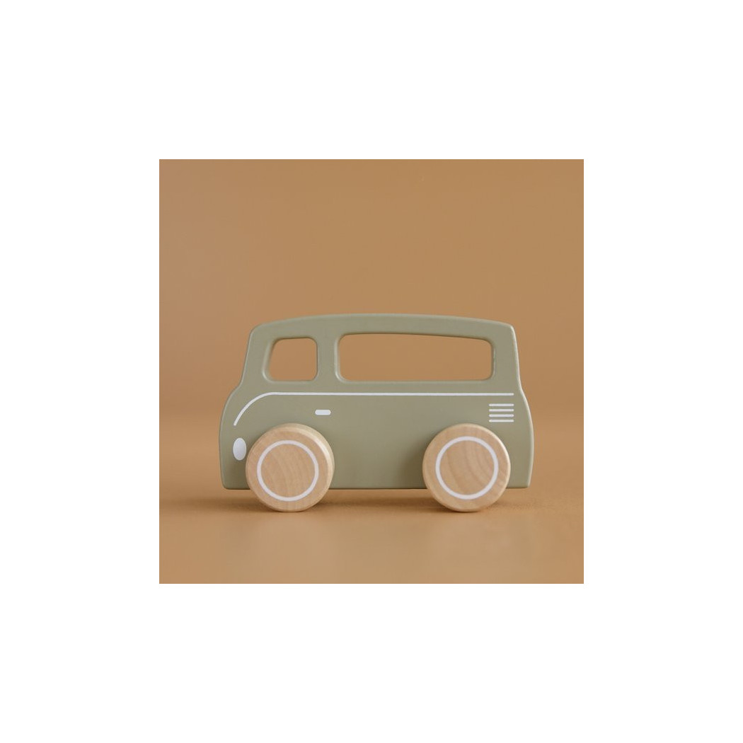 Van Drewniane Autko - Oliwkowy - Little Dutch
