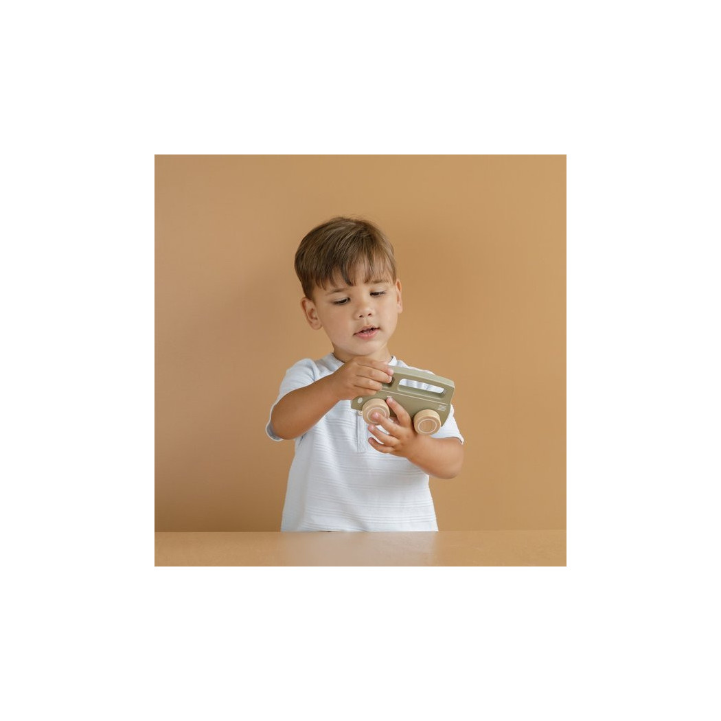 Van Drewniane Autko - Oliwkowy - Little Dutch