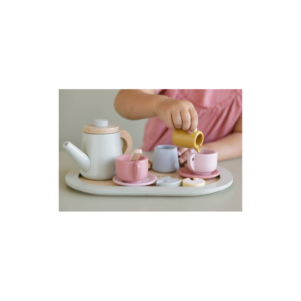 Tea Set - Kolorowy - Drewniany zestaw do herbaty - Little Dutch