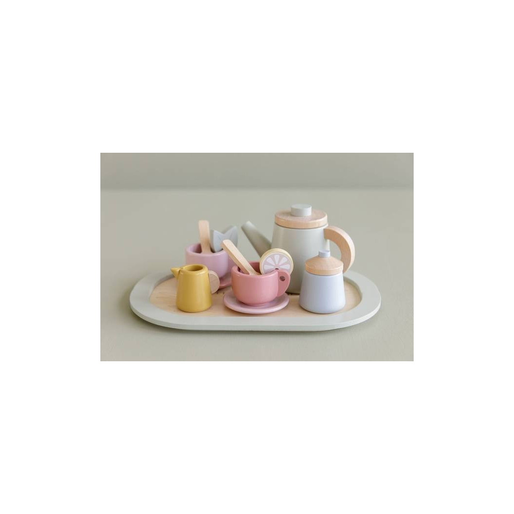 Tea Set - Kolorowy - Drewniany zestaw do herbaty - Little Dutch