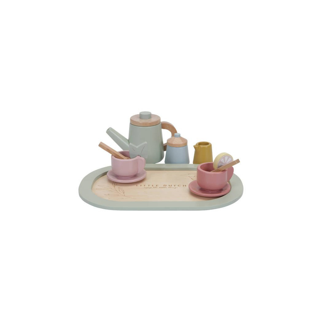 Tea Set - Kolorowy - Drewniany zestaw do herbaty - Little Dutch