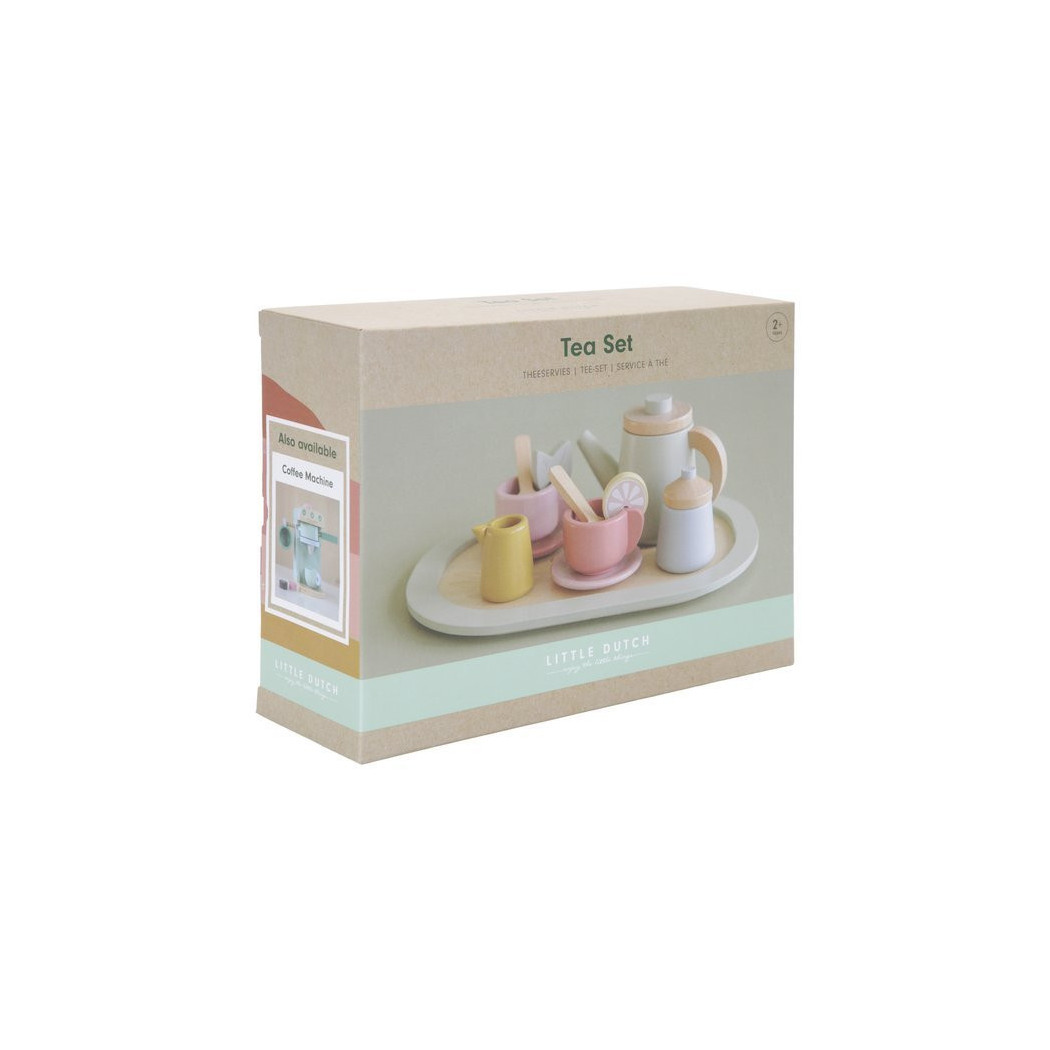 Tea Set - Kolorowy - Drewniany zestaw do herbaty - Little Dutch