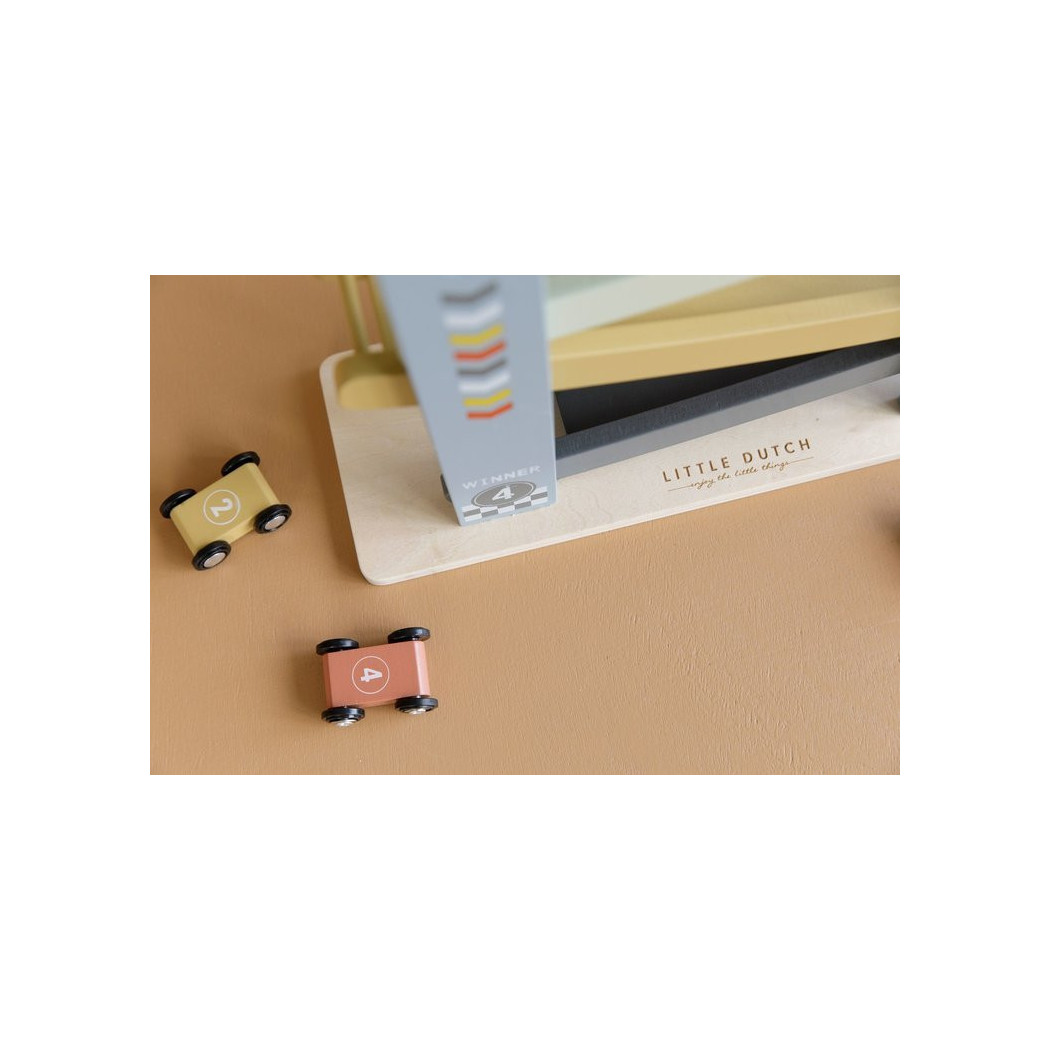 Błękitna Drewniana Zjeżdżalnia z Autkami - Little Dutch