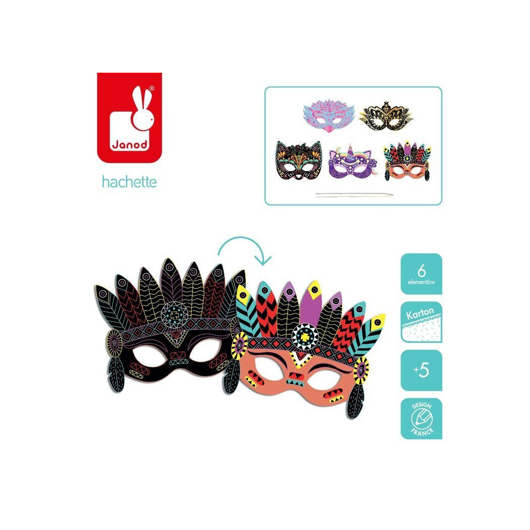 Maski Karnawałowe Do Zdrapywania - Zestaw Kreatywny - Janod