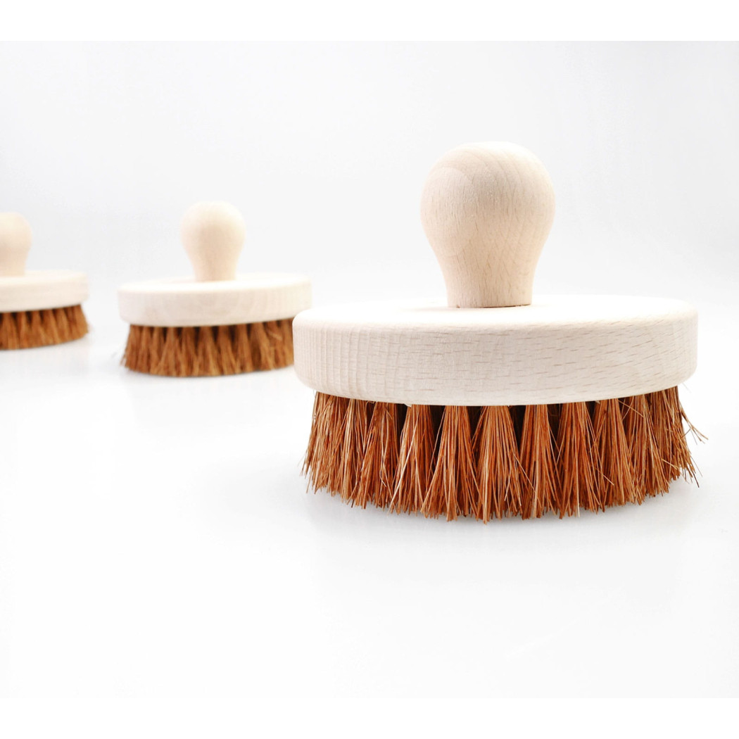 Ostra Szczotka Okrągła Kokosowa Do Masażu Na Sucho - LullaLove