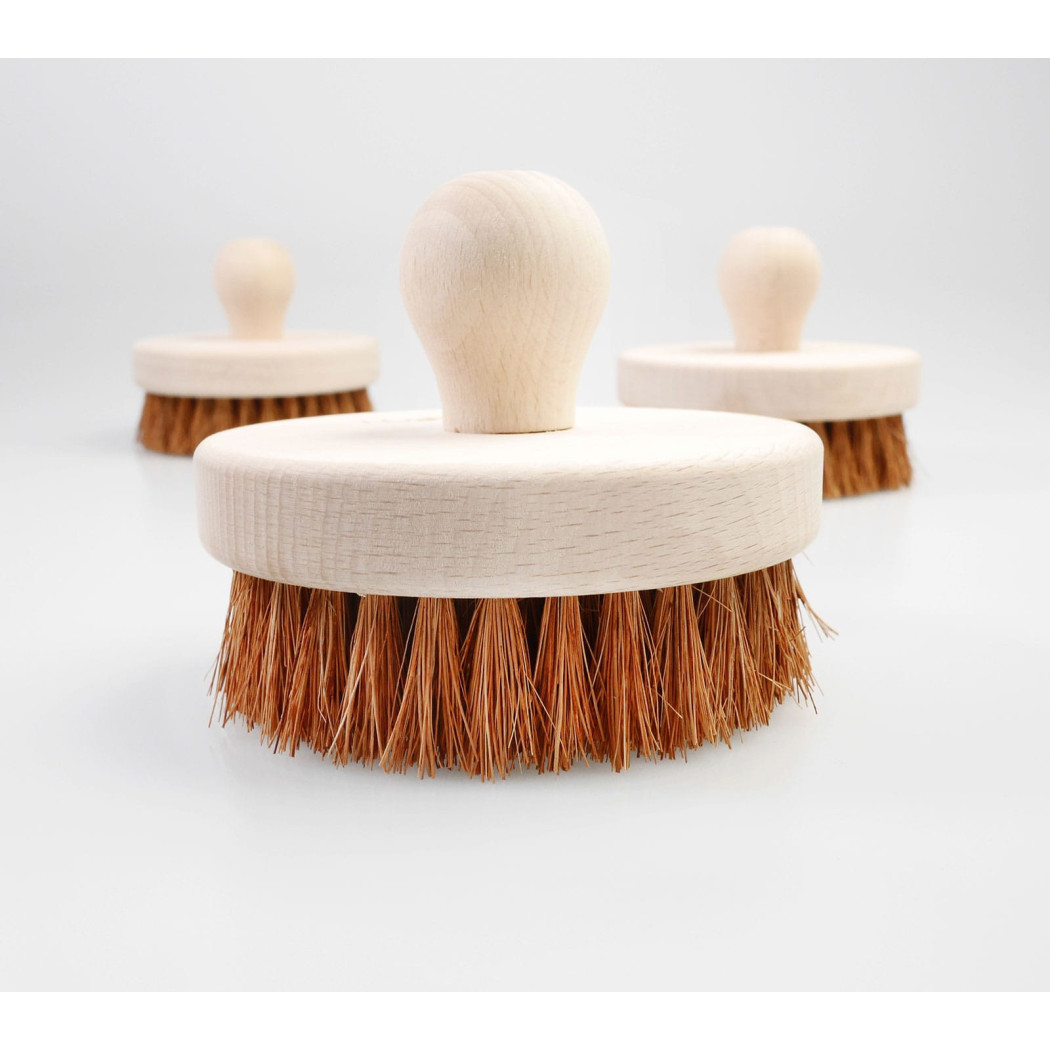 Ostra Szczotka Okrągła Kokosowa Do Masażu Na Sucho - LullaLove