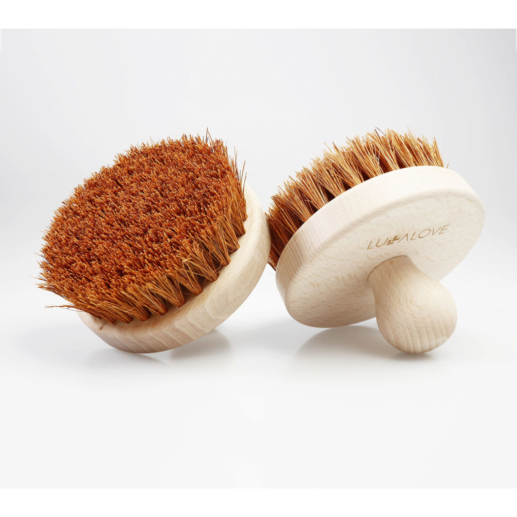 Ostra Szczotka Okrągła Kokosowa Do Masażu Na Sucho - LullaLove