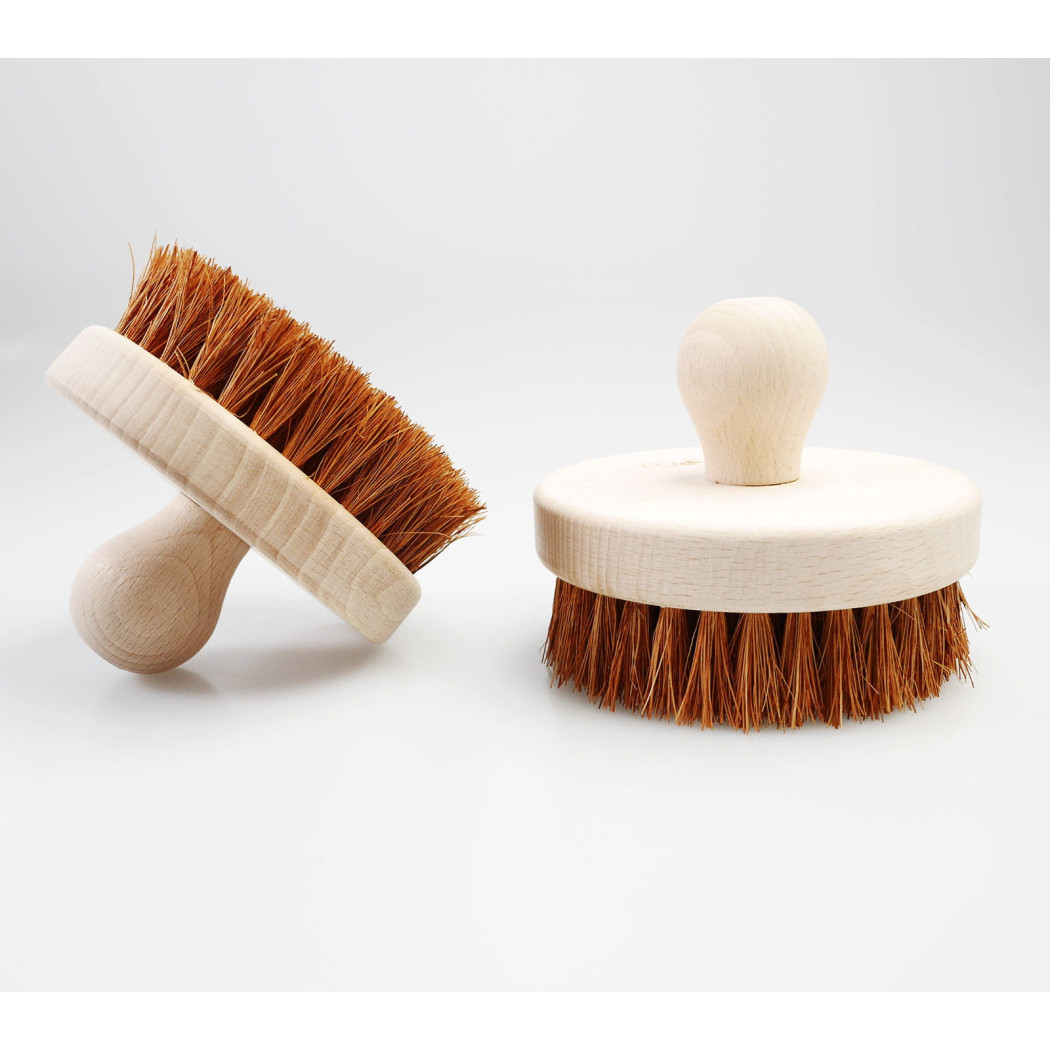 Ostra Szczotka Okrągła Kokosowa Do Masażu Na Sucho - LullaLove