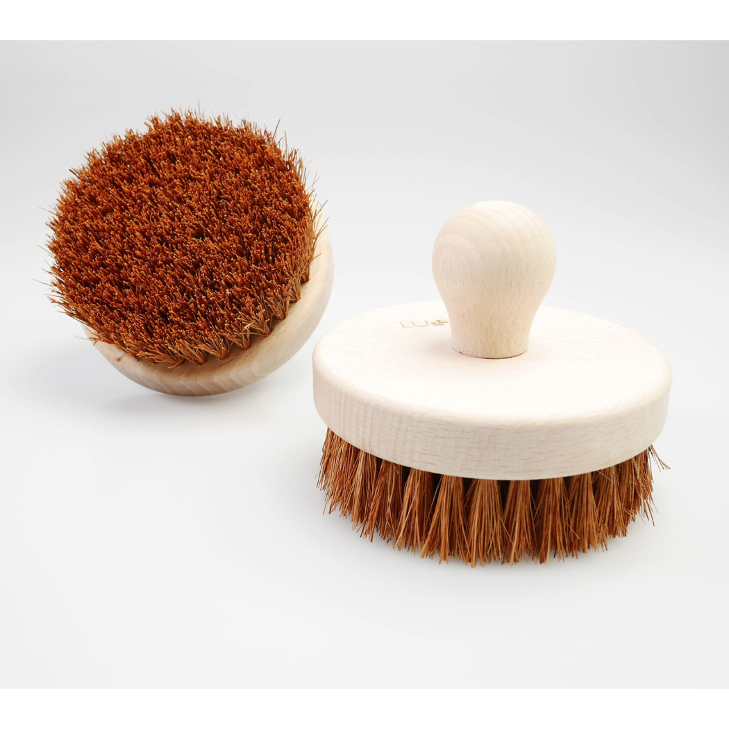 Ostra Szczotka Okrągła Kokosowa Do Masażu Na Sucho - LullaLove