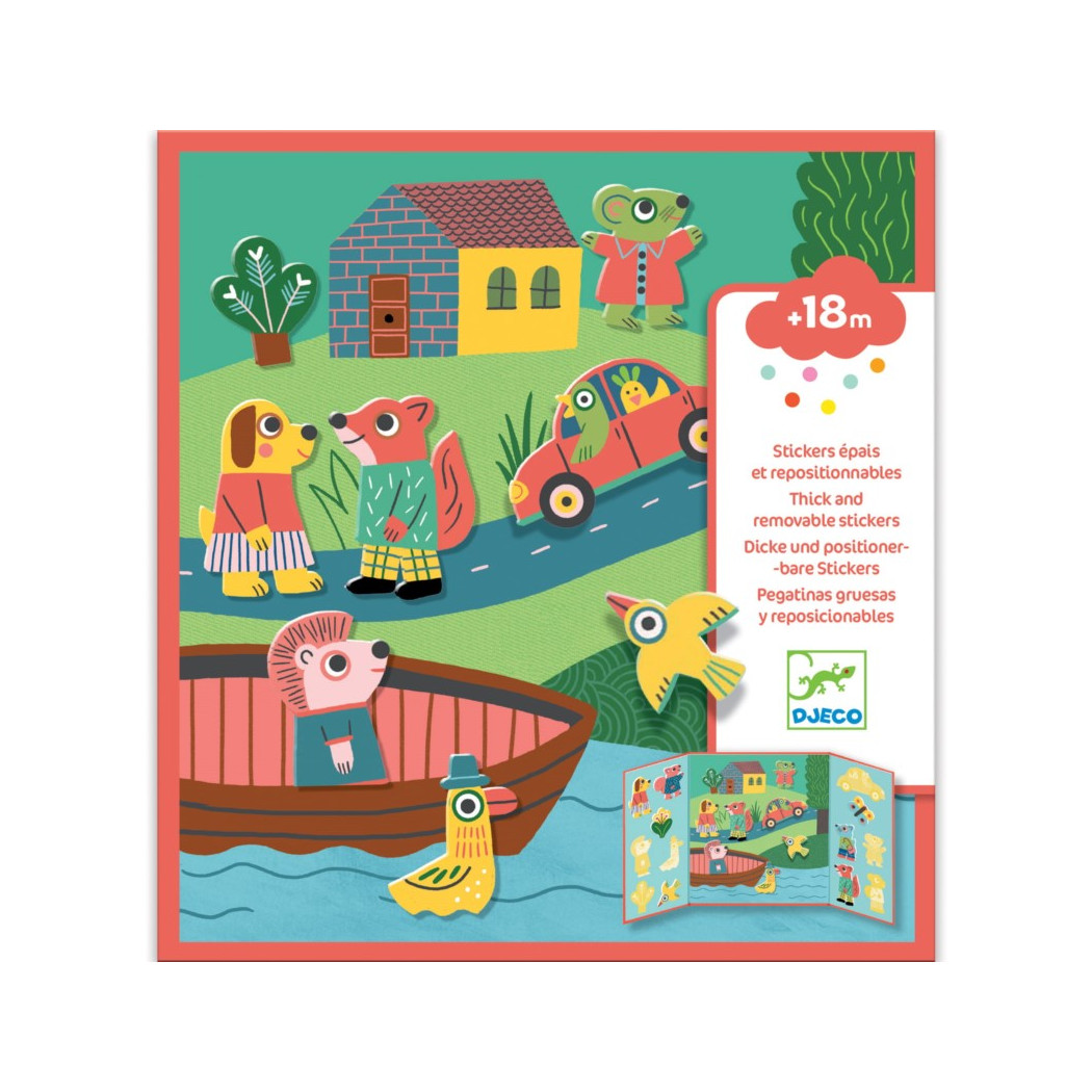 Zwierzęta - Zestaw z Naklejkami Wielokrotnego Użytku - Djeco