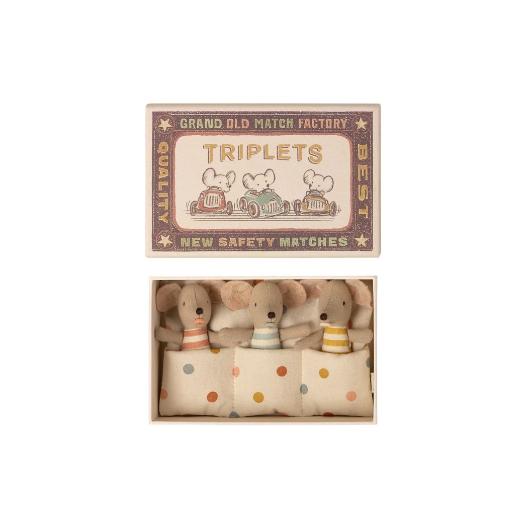 Myszki Trojaczki w Pudełku - Triplets In Matchbox - Baby Mice - Maileg