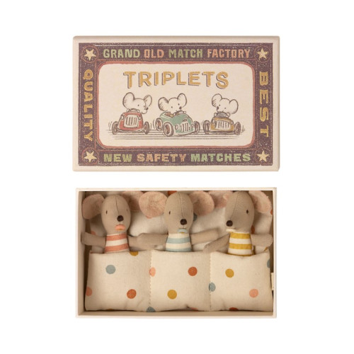 Myszki Trojaczki w Pudełku - Triplets In Matchbox - Baby Mice - Maileg
