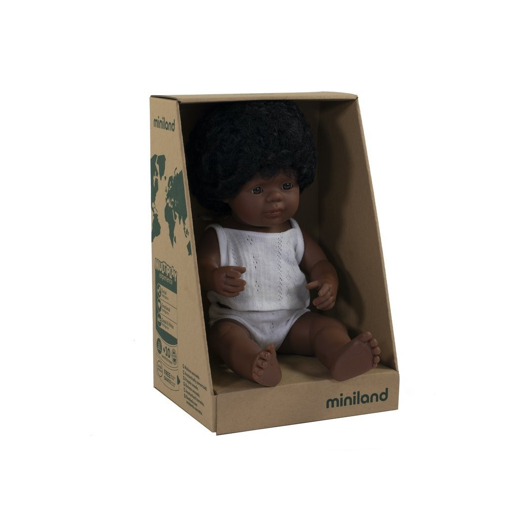 Afroamerykanka 38 cm - Lalka Dziewczynka Afroamerykanka - Miniland Doll - Miniland