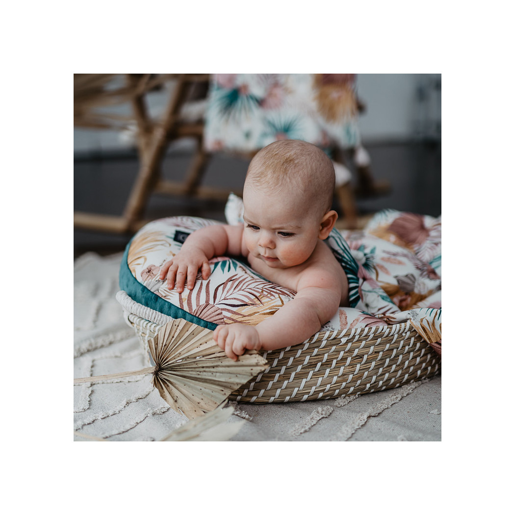 Boho Palms Light & Deep Ocean - Bambusowa Kura Babci Dany - La Millou