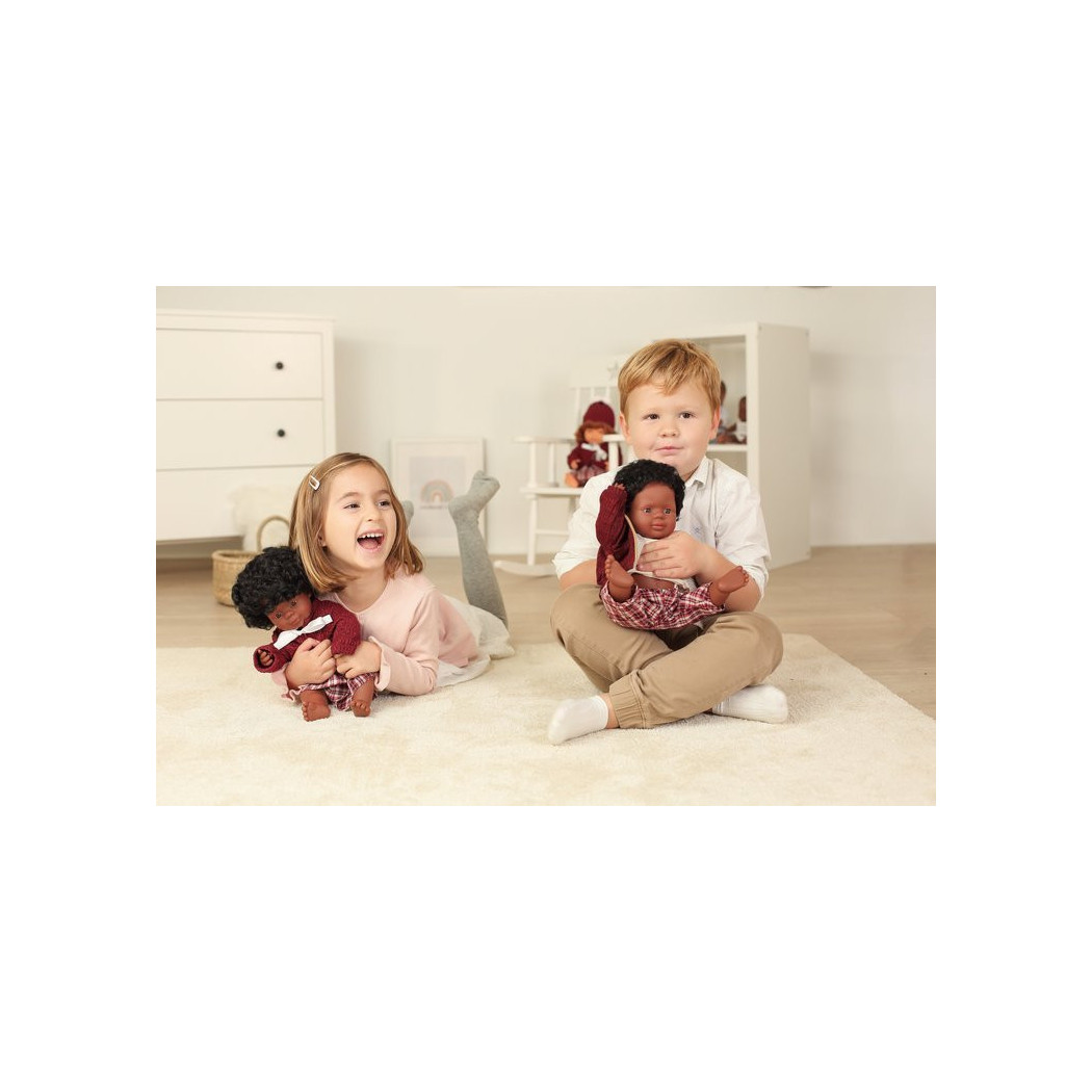 Afroamerykańczyk 38 cm - Lalka Chłopiec Afroamerykańczyk - Miniland Doll - Miniland