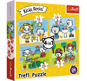 Puzzle 4w1 - 12, 15, 20 i 24 elementy - Kicia Kocia - Trefl