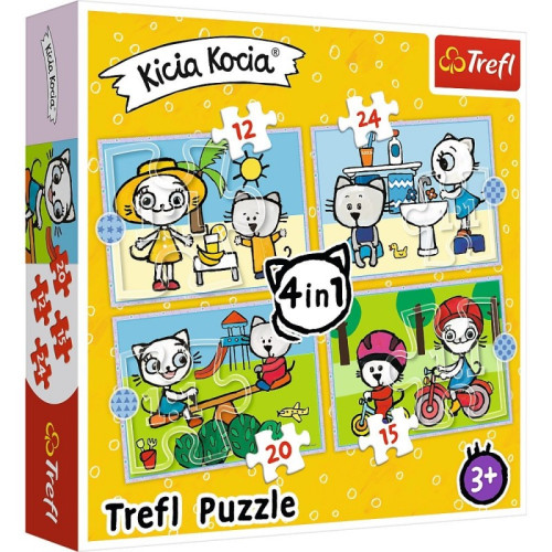 Puzzle 4w1 - 12, 15, 20 i 24 elementy - Kicia Kocia - Trefl
