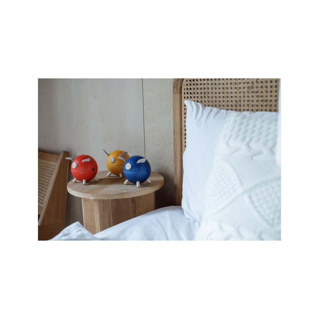 Niebieska - Drewniana Skarbonka Świnka - Barwy Sadu - Plan Toys - Montessori