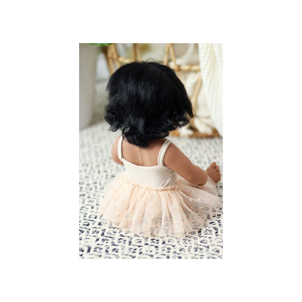 Beżowy Strój Baletnicy -  Body i Spódniczka Tutu - Rozmiar 38- Ubranko Dla Lalek - Miniland - LILLITOY