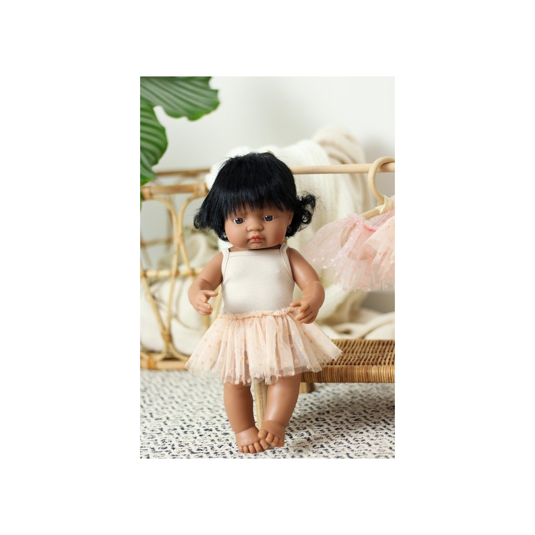 Beżowy Strój Baletnicy -  Body i Spódniczka Tutu - Rozmiar 38- Ubranko Dla Lalek - Miniland - LILLITOY