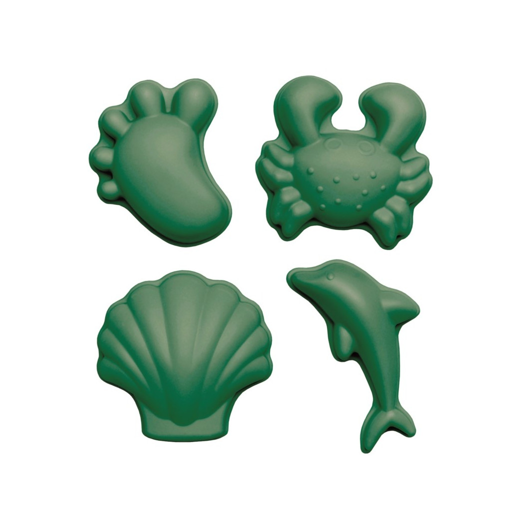 Silikonowe Foremki do piasku, 4szt. - Ciemno Zielone - Funkit World - Scrunch