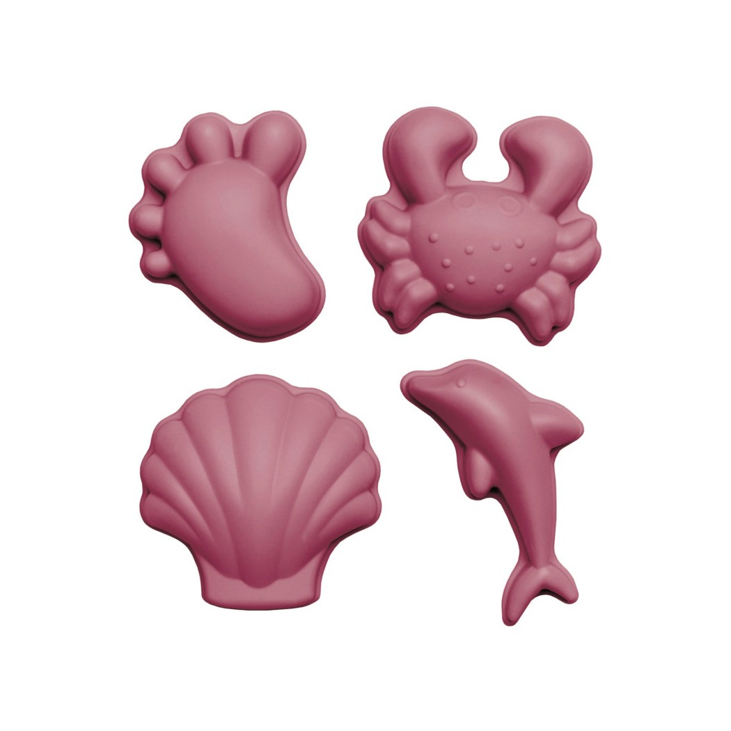 Silikonowe Foremki do piasku, 4szt. - Wiśniowe -  Funkit World - Scrunch