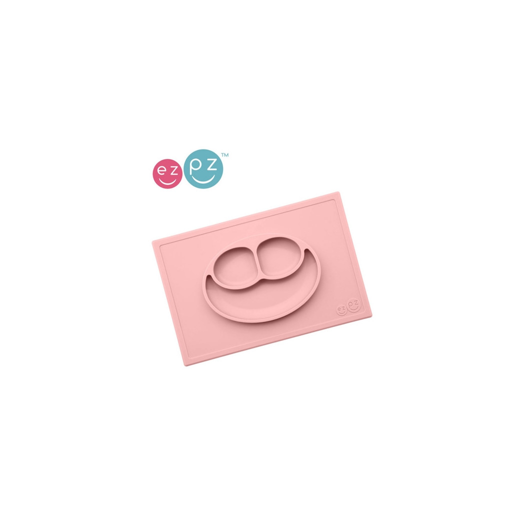 Happy Mat - Pastel Róż - Silikonowy Talerzyk z podkładką 2w1 - EZPZ