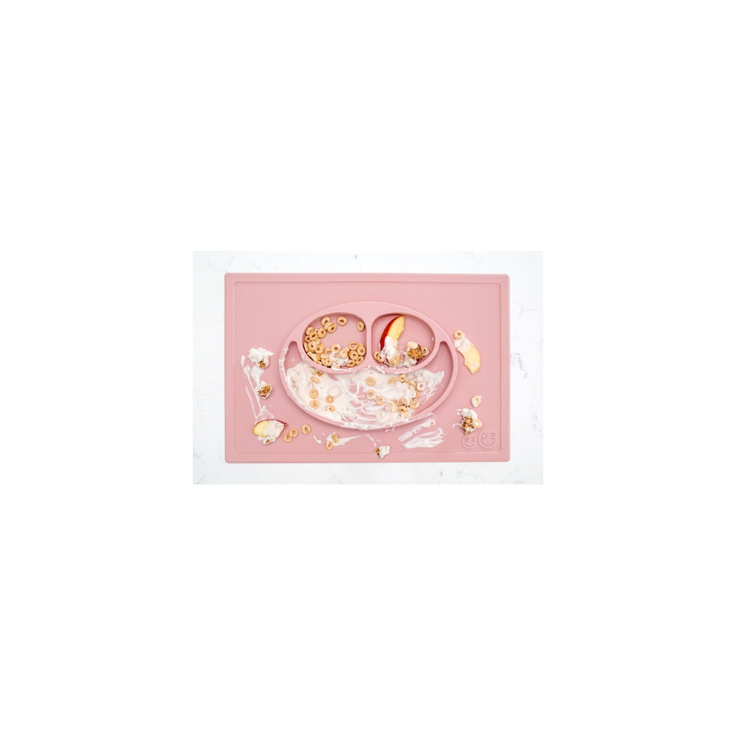 Happy Mat - Pastel Róż - Silikonowy Talerzyk z podkładką 2w1 - EZPZ