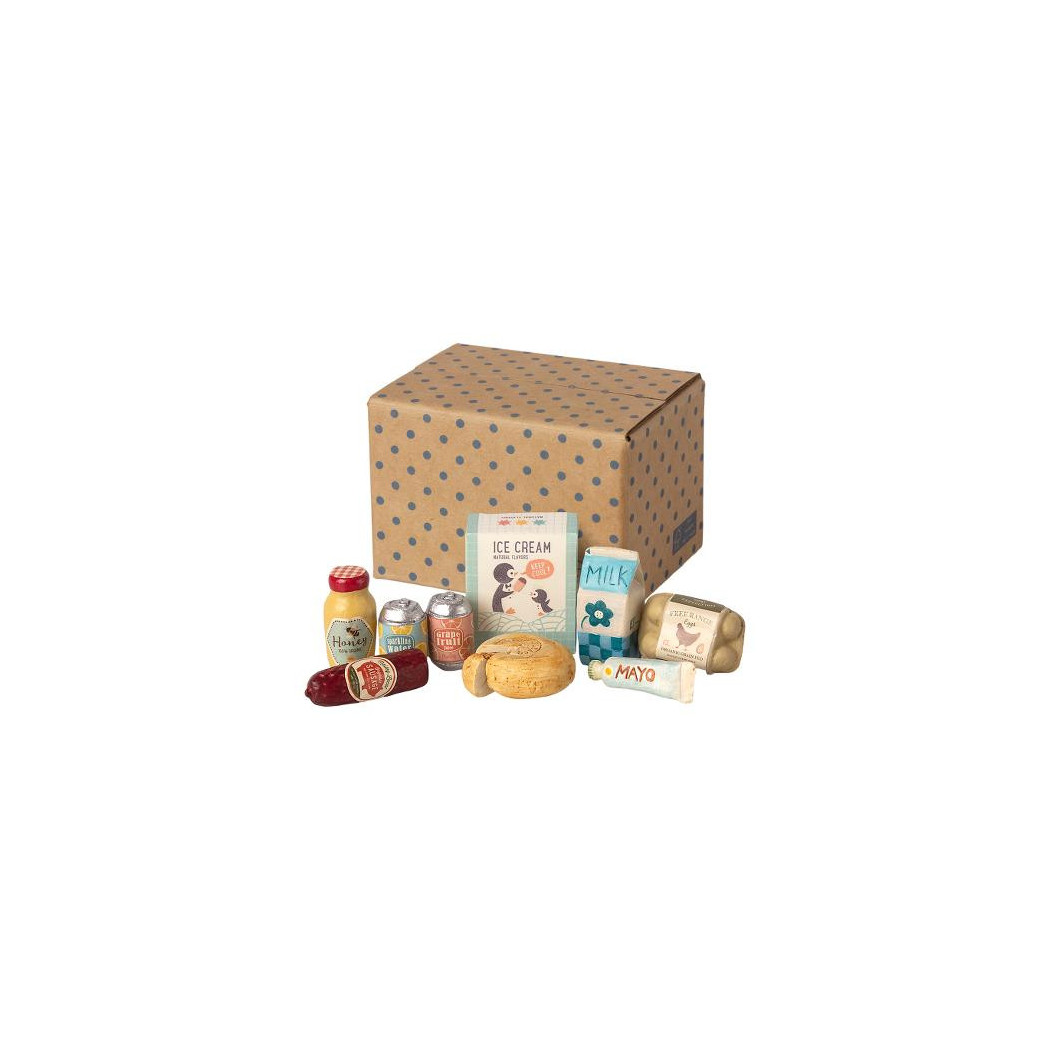 Produkty Spożywcze - Miniature Grocery Box - Akcesoria dla Lalek - Maileg