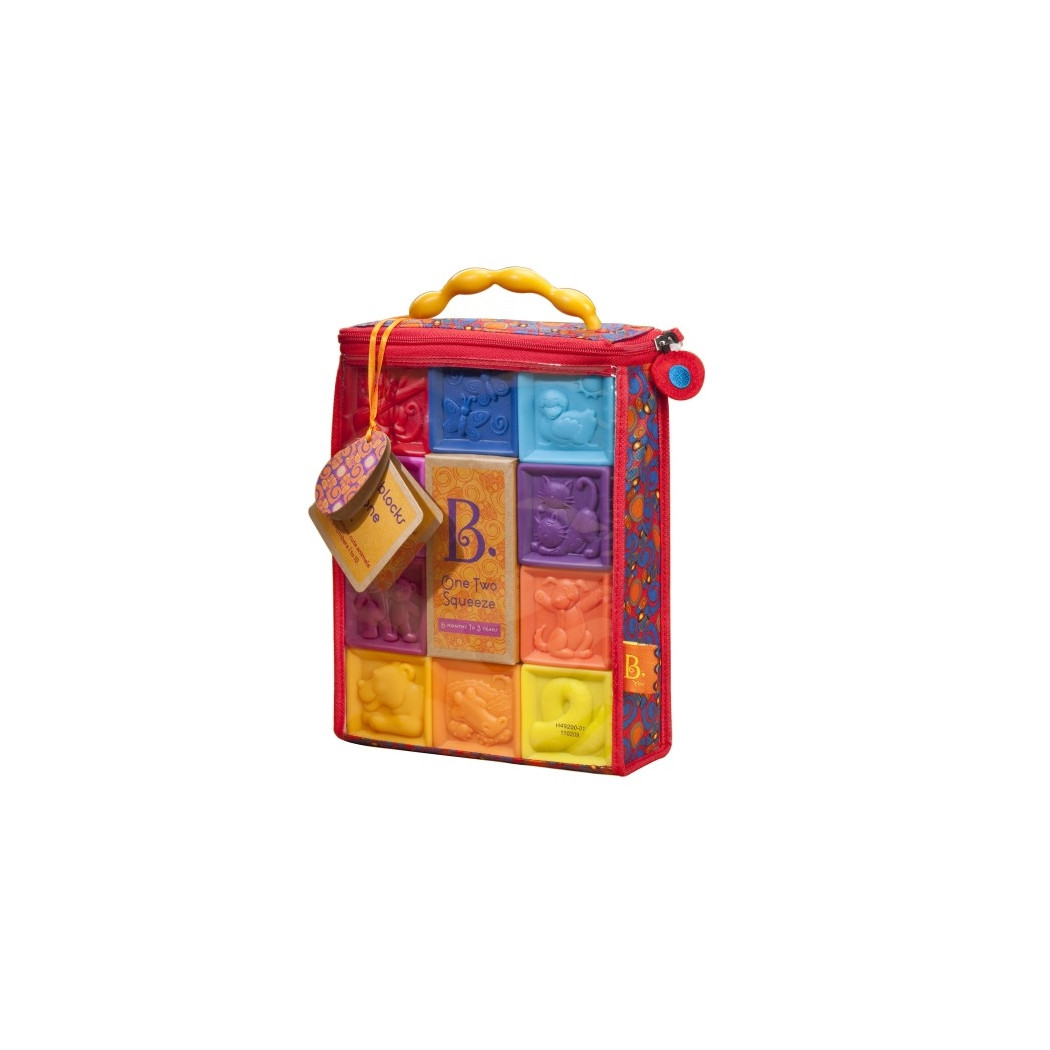 Bezpieczne klocki miękkie dla niemowląt - zestaw mały - OneTwoSqueeze - BTOYS