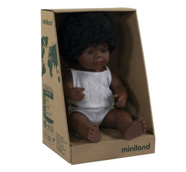 OUTLET Afroamerykanka 38 cm - Lalka Dziewczynka Afroamerykanka - Miniland Doll - Miniland