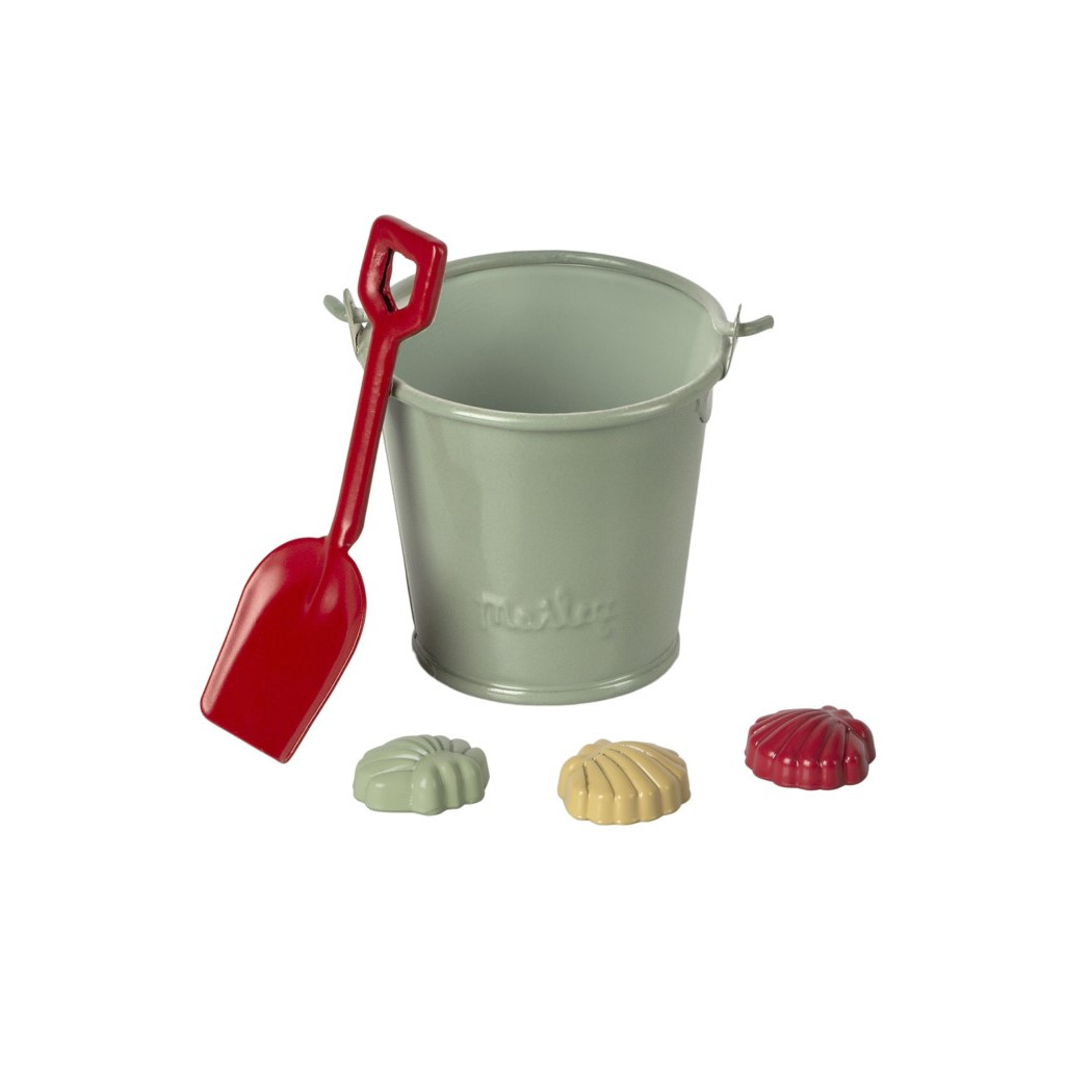 WYPRZEDAŻ Wiaderko, Łopatka i Foremki - Shovel, Bucket & Shells - Maileg - Beach Set