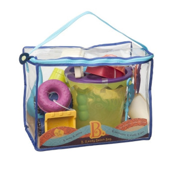 Zestaw akcesoriów plażowych w torbie - wersja niebieska - BTOYS