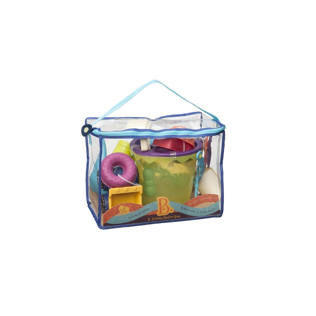 Zestaw akcesoriów plażowych do piasku w torbie - wersja niebieska - B.Ready Beach Bag - BTOYS