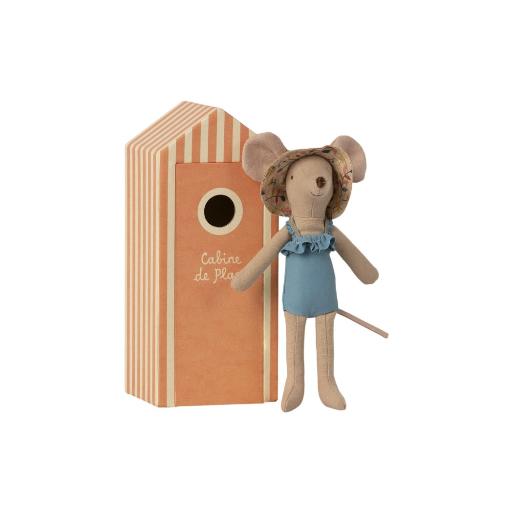 Myszka Mama  Plażowiczka  w Przebieralni - Mum In Cabin De Plage - Beach Mice - Maileg