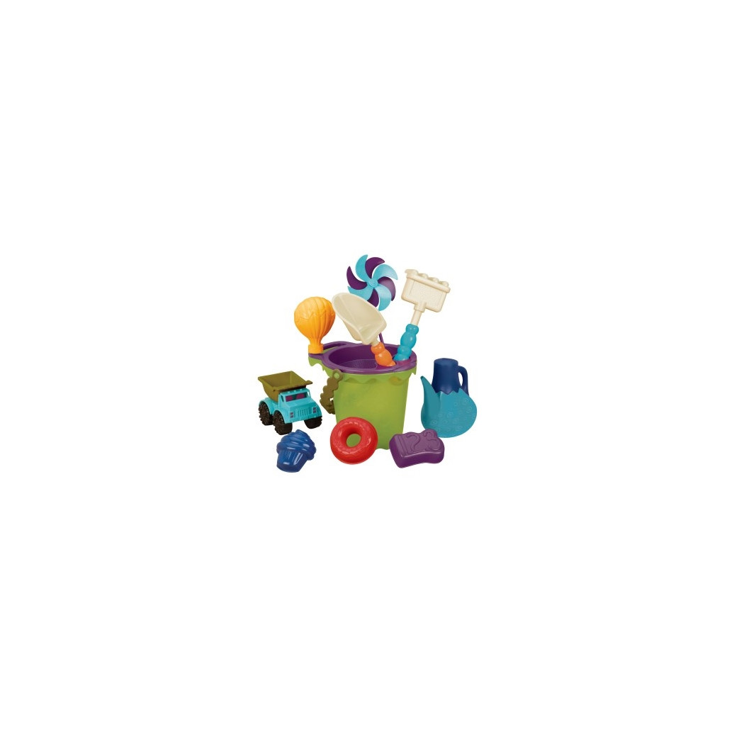 Zestaw akcesoriów plażowych do piasku w torbie - wersja niebieska - B.Ready Beach Bag - BTOYS