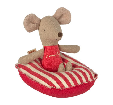 Mały Ponton W Czerowo-Białe Paski - Small Mouse - Maileg