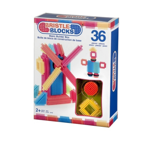 Klocki jeżyki w pudełku - 36 elementów - BRISTLE BLOCKS