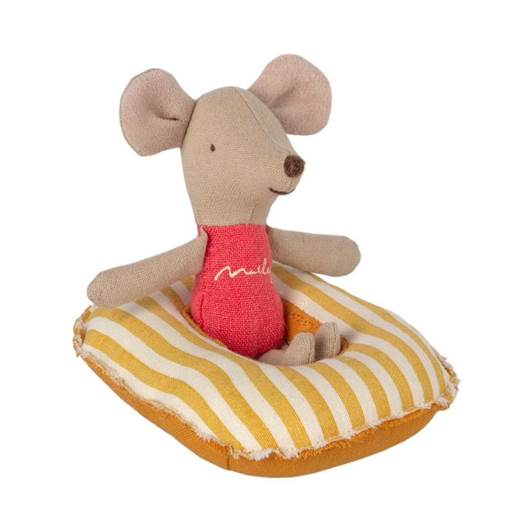 Ponton w Żółte Paski - Rubber Boat Yellow Stripe - Small Mouse - Maileg