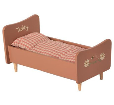 WYPRZEDAŻ Drewniane Różowe Łóżko - Wooden Bed Teddy Mom - Rose - Maileg