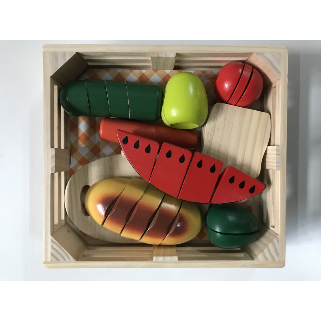 OUTLET Drewniane owoce i warzywa do krojenia - Melissa & Doug - Montessori
