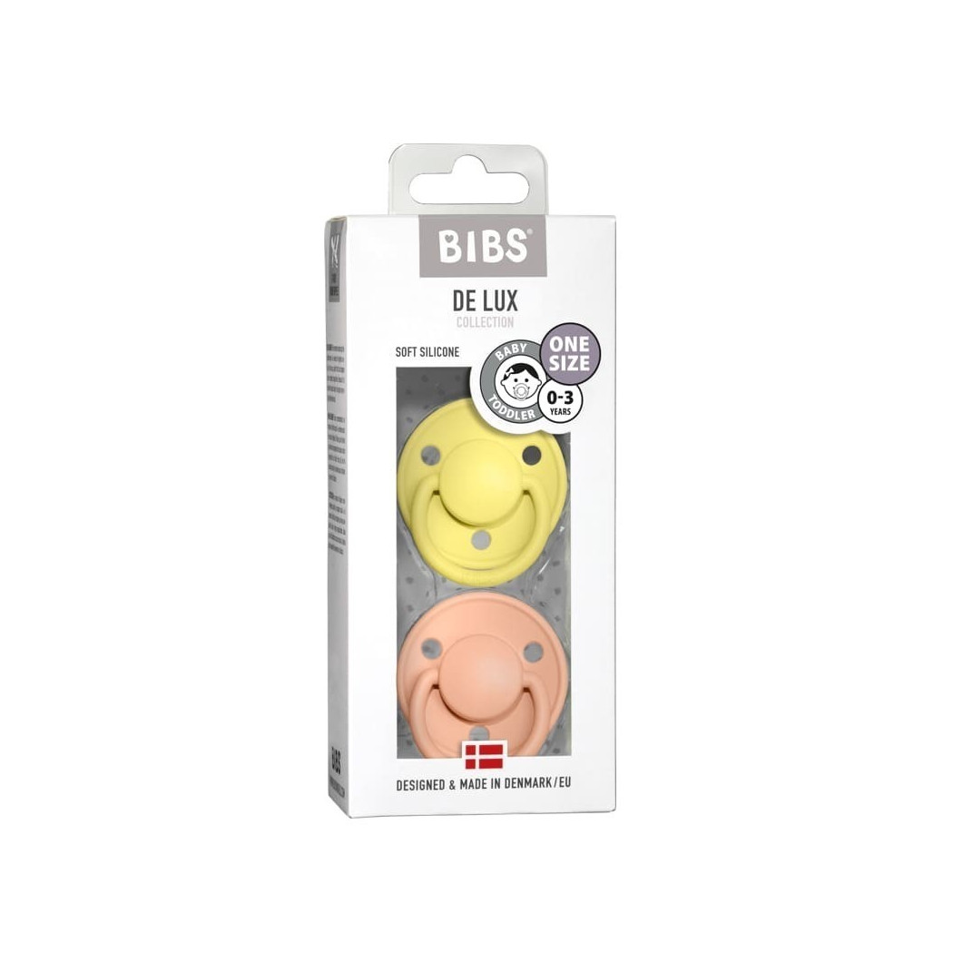Sunshine & Peach Sunset - dwupak - Smoczek uspokajający silikonowy De Lux - One Size - Bibs