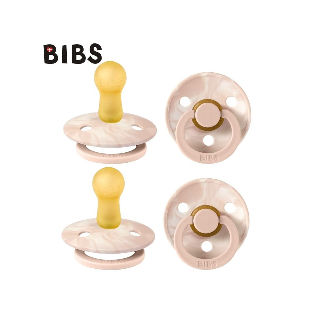 WYPRZEDAŻ Blush Ivory & Blush Ivory M - dwupak - Tie Diy Collection - Smoczek Uspokajający Kauczuk Hevea- Bibs